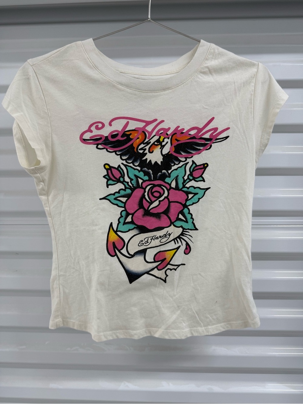 Ed Hardy White baby Tee Tshirt